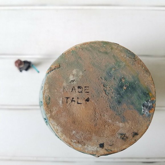 Italian Florentine Pitcher Vase w/ Lava Glaze, Bitossi Era Mid Century - Picture 11 of 12